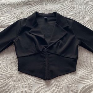 Mini cropped fitted blazer jacket